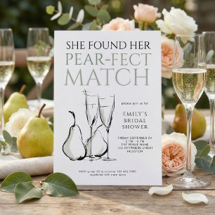 Invitation Mariage Doodle Pear-fect Match Shower Nuptial