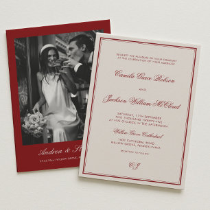 Invitation Mariage d'Opéra Dramatique Élégant Ivoire et Bourg