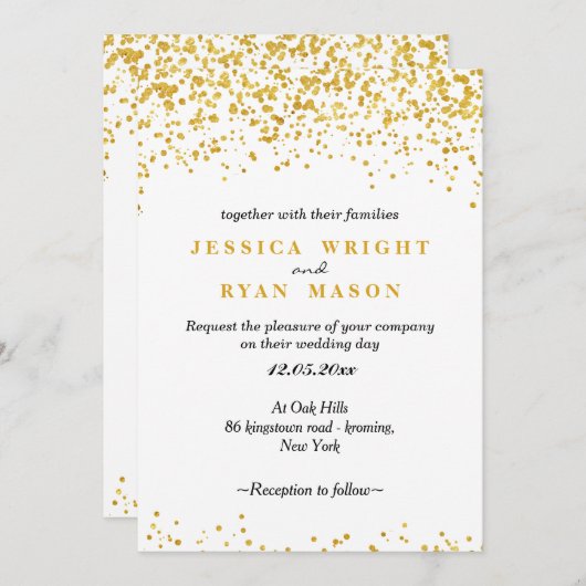 Invitation mariage d'or (Devant / Derrière)