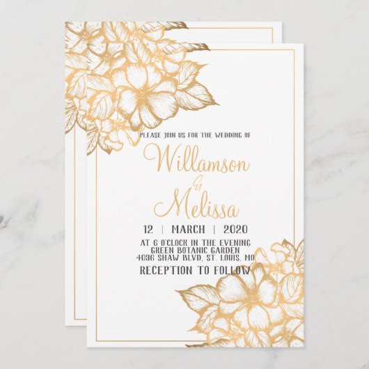 Invitation Mariage d'or (Devant / Derrière)