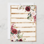 Invitation Mariage d'or à l'aquarelle florale de Bourgogne (Dos)