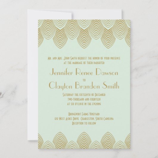 Invitation Mariage d'or Art déco de la Saint-Jacques des anné (Devant)