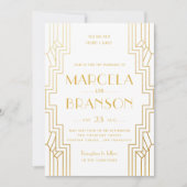 Invitation Mariage d'or Art déco Faux (Devant)
