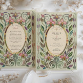 Invitation Mariage d'or Art Nouveau Orchid & Foliage