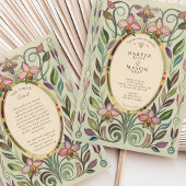 Invitation Mariage d'or Art Nouveau Orchid & Foliage