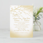Invitation Mariage d'or aux flocons de neige en bois d'hiver (Debout devant)