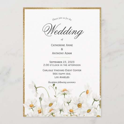 Invitation Mariage d'or aux marais blancs (Devant)