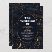 Invitation Mariage d'or céleste Crescent Moon (Devant / Derrière)