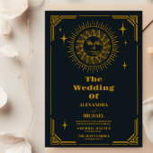 Invitation Mariage d'or céleste Crescent Moon