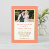 Invitation Mariage d'or de corail élégant moderne (Debout devant)