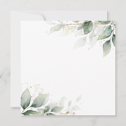 Invitation Mariage d'or de feuillage rustique chic (Dos)