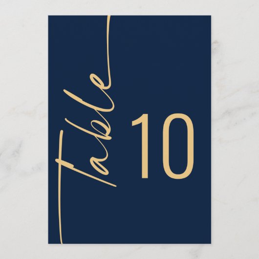 Invitation Mariage d'or de la marine de script Numéro de tabl (Devant)