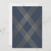 Invitation Mariage d'or de marine géométrique simple (Dos)