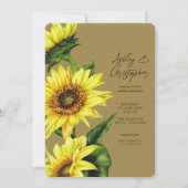 Invitation Mariage d'or de tournesol écossais (Devant)