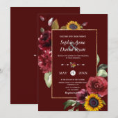 Invitation Mariage d'or du tournesol royal de Bourgogne (Devant / Derrière)