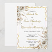 Invitation Mariage d'or élégant modifiable (Devant / Derrière)