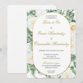 Invitation Mariage d'or élégant modifiable (Devant / Derrière)