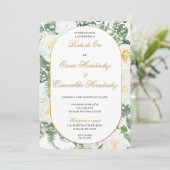 Invitation Mariage d'or élégant modifiable (Debout devant)