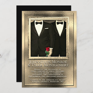 Invitation Mariage d'or et de gris