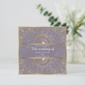 Invitation Mariage d'or et de violet éblouissant (Debout devant)