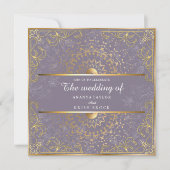 Invitation Mariage d'or et de violet éblouissant (Devant)