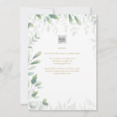 Invitation Mariage d'or Feuille moderne QR Code RSVP (Dos)