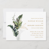 Invitation Mariage d'or Feuille tropical (Devant)