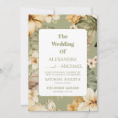 Invitation Mariage d'or Feuille Tropical moderne (Devant)