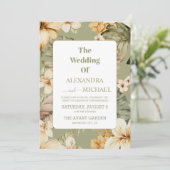 Invitation Mariage d'or Feuille Tropical moderne (Debout devant)