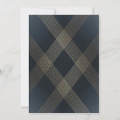 Invitation Mariage d'or géométrique moderne de marine simple (Dos)