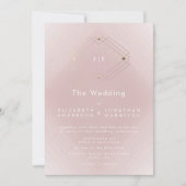 Invitation Mariage d'or géométrique moderne rose simple (Devant)