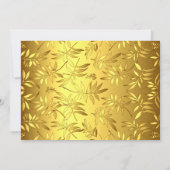 Invitation Mariage d'or Glam Bamboo Feuille| noir (Dos)
