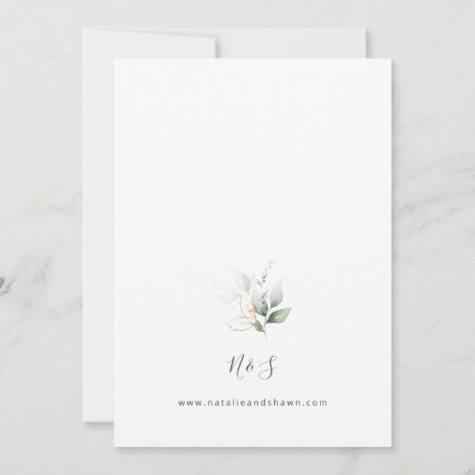 Invitation Mariage d'or léger Eucalyptus (Dos)