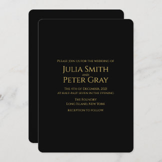 Invitation Mariage d'or moderne
