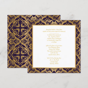 INVITATION MARIAGE D'OR NOIR CLASSIQUE ÉTONNANT