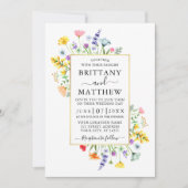 Invitation Mariage d'or photo Fleur sauvage Aquarelle (Devant)