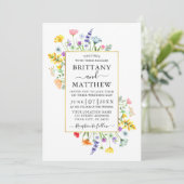 Invitation Mariage d'or photo Fleur sauvage Aquarelle (Debout devant)