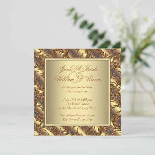 Invitation Mariage d'or pur (Debout devant)