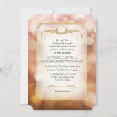 Invitation Mariage d'or rose de Bokeh Sparkle (Devant)