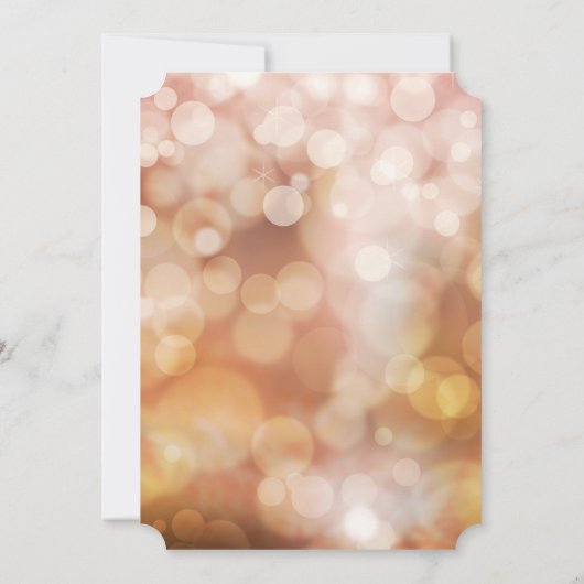 Invitation Mariage d'or rose de Bokeh Sparkle (Dos)