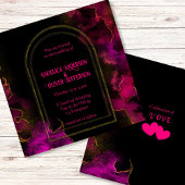Invitation Mariage d'or rose noir