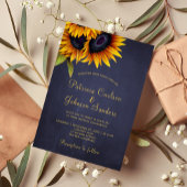 Invitation Mariage d'or rustique tournesol