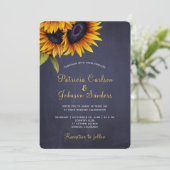 Invitation Mariage d'or rustique tournesol (Debout devant)