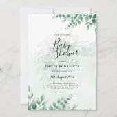 Invitation Mariage d'or vert Eucalyptus Feuille QR CODE (Devant)