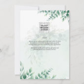 Invitation Mariage d'or vert Eucalyptus Feuille QR CODE (Dos)
