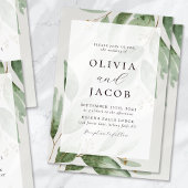 Invitation Mariage d'or vert Eucalyptus Sage
