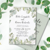 Invitation Mariage d'or vert Eucalyptus tout-en-un moderne