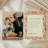 Invitation Mariage d'Orange d'inspiration les années 70 rétro