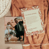 Invitation Mariage d'Orange d'inspiration les années 70 rétro