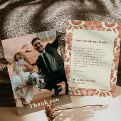 Invitation Mariage d'Orange d'inspiration les années 70 rétro